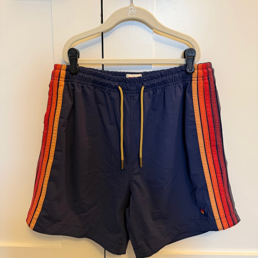 Aviator Nation Men's Strip Flex Shorts - Deep Ocean